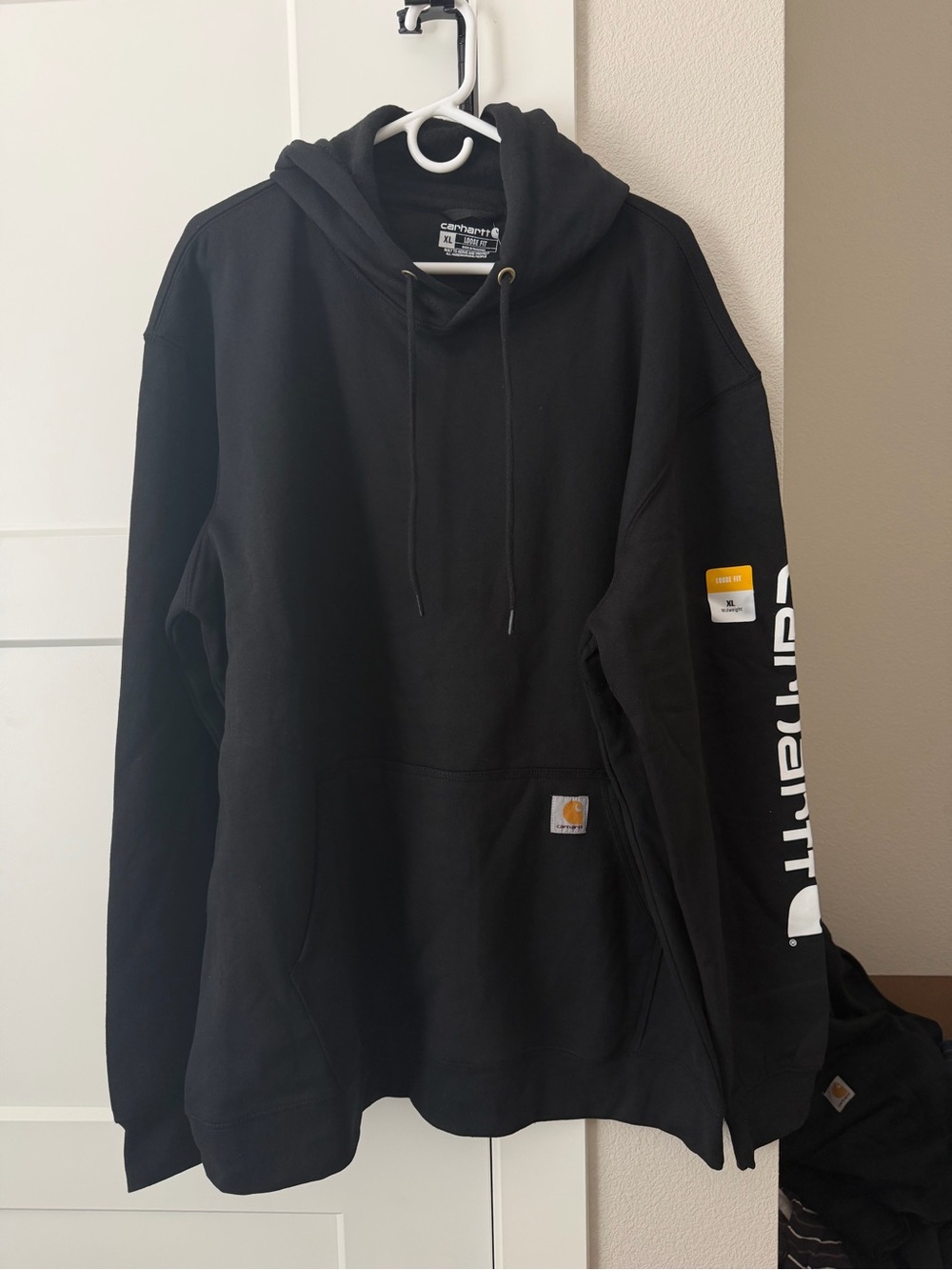 Carhartt Men's Black Hoodie Sweatshirt mid weight size XL NWT